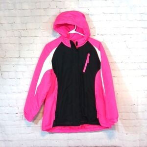 Children's Place Girls XXL Pink & Black Ski Coat Double Zipper Zipper‎ New